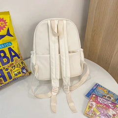 Harajuku Style Women Backpack Bear Pendant School Bag Girls Travel Waterproof