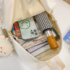 Harajuku Style Women Backpack Bear Pendant School Bag Girls Travel Waterproof