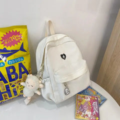 Harajuku Style Women Backpack Bear Pendant School Bag Girls Travel Waterproof