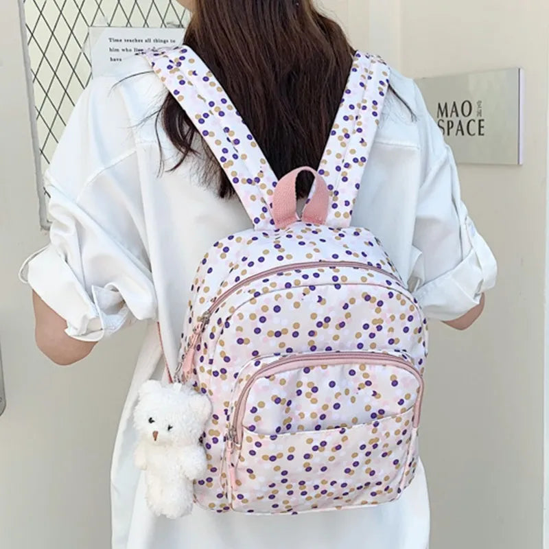 Harajuku Style Women Backpack Large Capacity Storage Backpacks For Girls Print T