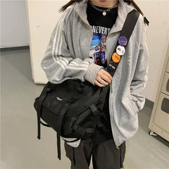 Harajuku Techwear Canvas Bag Gothic Crossbody Bags For Women