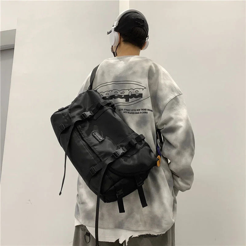 Harajuku Techwear Canvas Bag Gothic Crossbody Bags For Women
