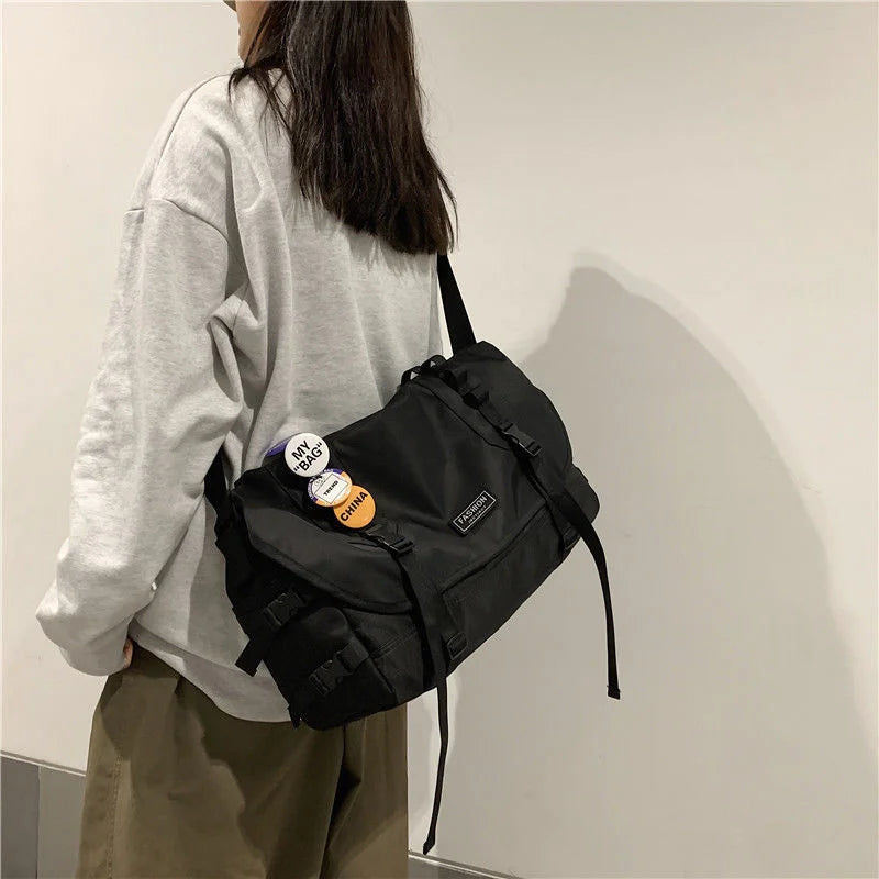 Harajuku Techwear Canvas Bag Gothic Crossbody Bags For Women