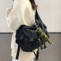 Harajuku Techwear Canvas Sling Bag Gothic Crossbody Bags For Women Handbag