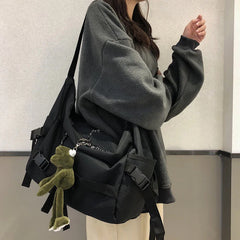 Harajuku Techwear Canvas Sling Bag Gothic Crossbody Bags For Women Handbag