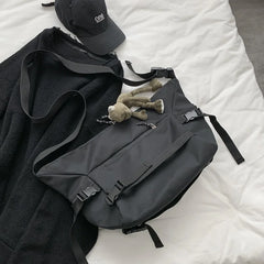 Harajuku Techwear Canvas Sling Bag Gothic Crossbody Bags For Women Handbag