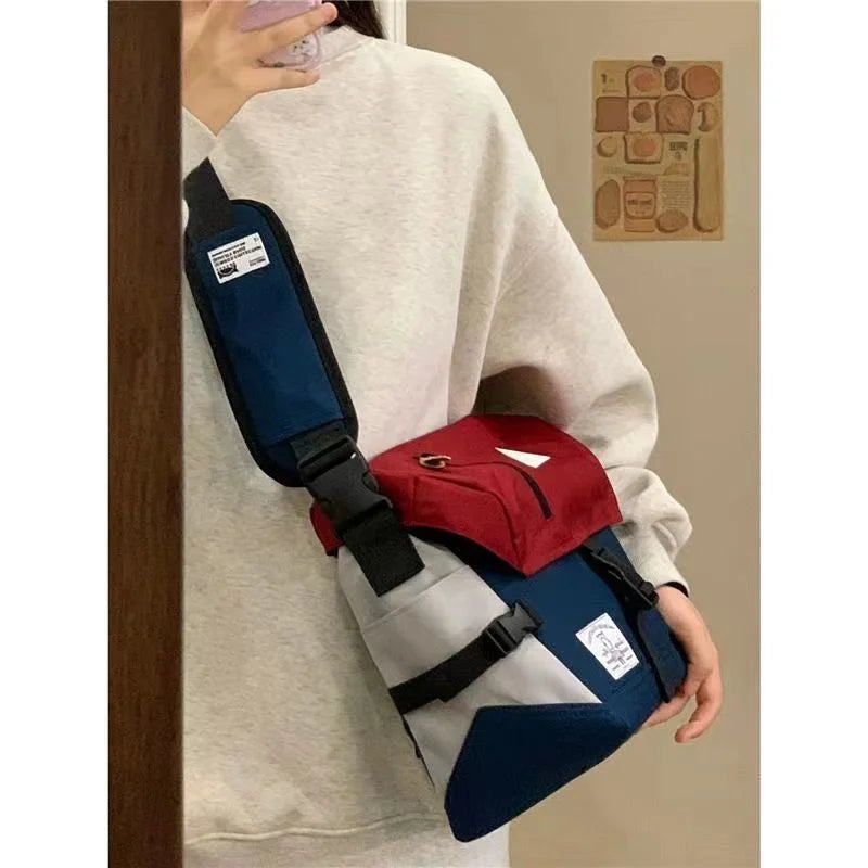 Harajuku Techwear Canvas Streetwear Hiphop Sling Man Gothic Crossbody Bags