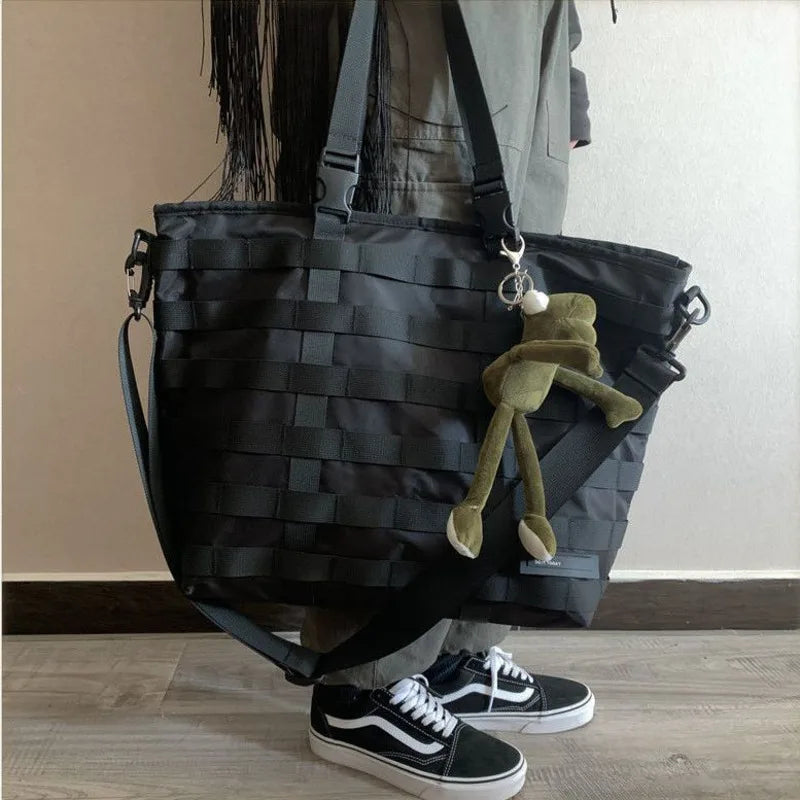 Harajuku Techwear Nylon Bucket Sling Man Gothic Crossbody Bags Fanny Pack