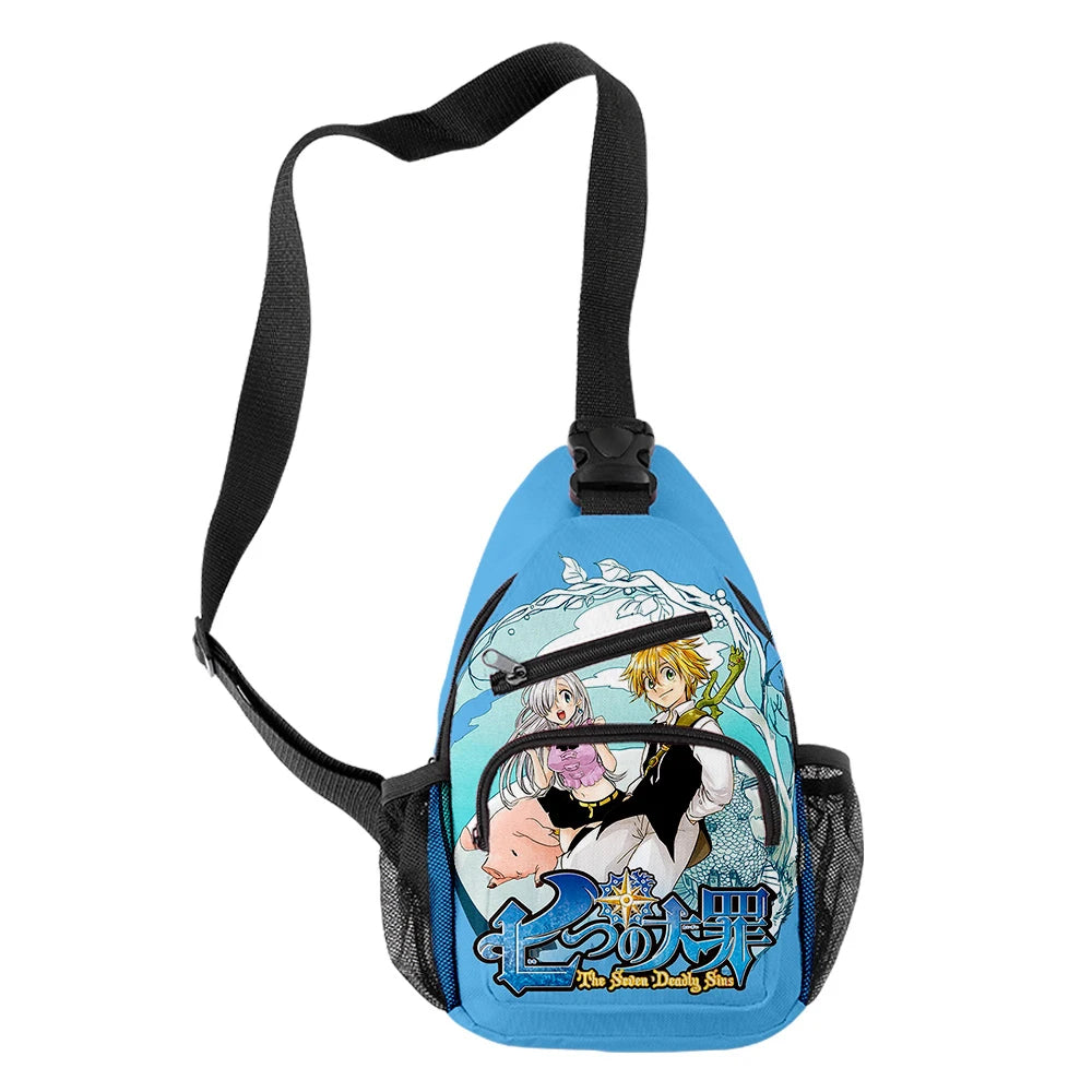 Harajuku 7 Sins 3D Print Chest Bag Oxford Waterproof Outdoor Shoulder Bag