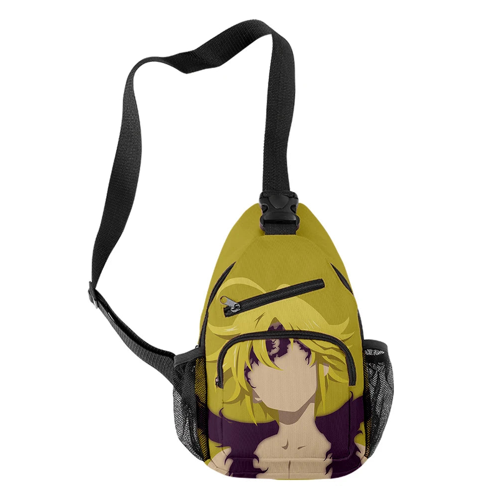 Harajuku 7 Sins 3D Print Chest Bag Oxford Waterproof Outdoor Shoulder Bag