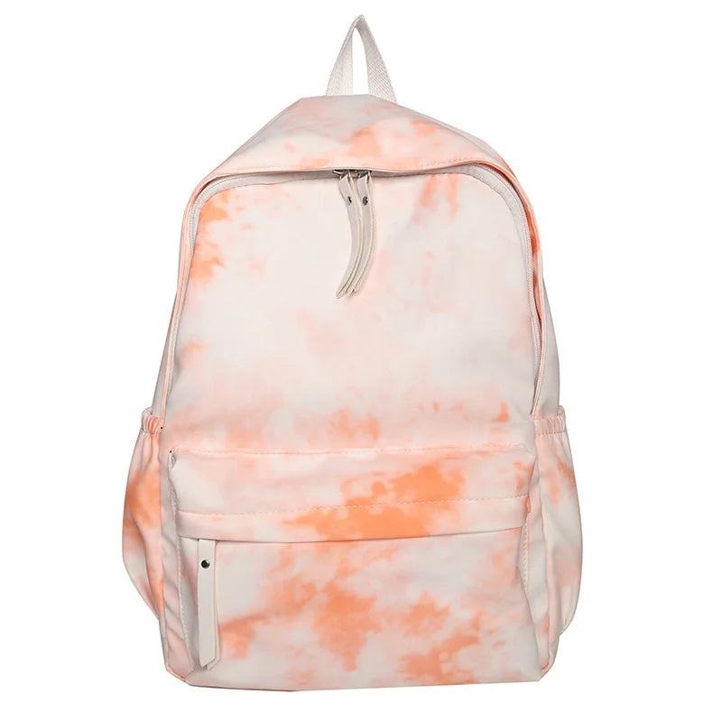 Harajuku Tie Dye Nylon Backpack Women Lightweight School Bag