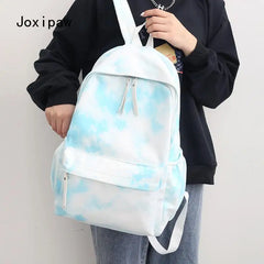 Harajuku Tie Dye Nylon Backpack Women Lightweight School Bag