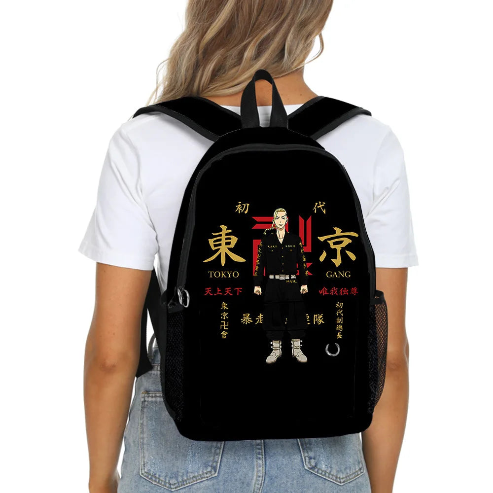Harajuku Tokyo Revengers School Bag 3D Print Waterproof Backpack Boys Girls