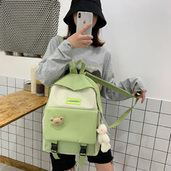 Harajuku Travel Canvas Laptop Backpack Schoolbag Women Mochila Bagpack