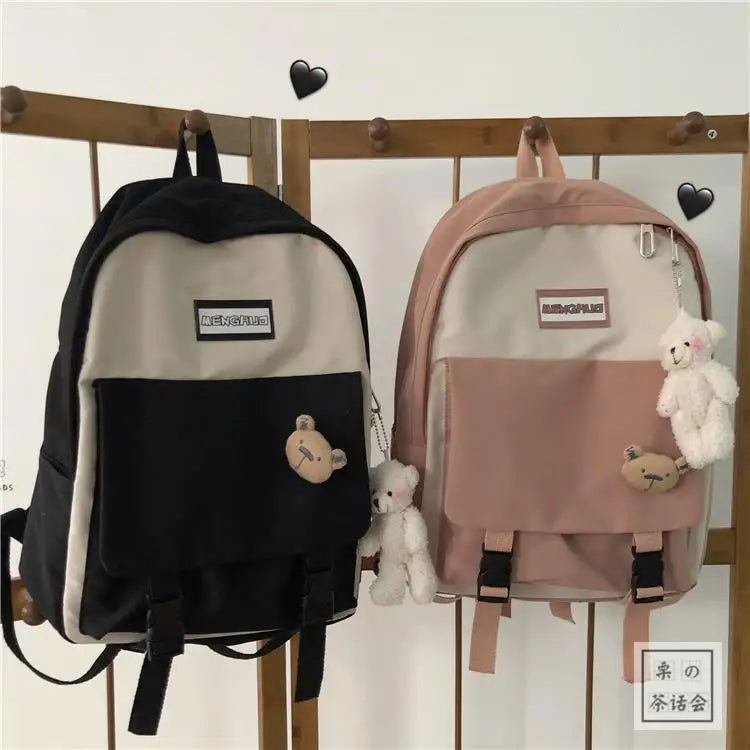 Harajuku Travel Canvas Laptop Backpack Schoolbag Women Mochila Bagpack