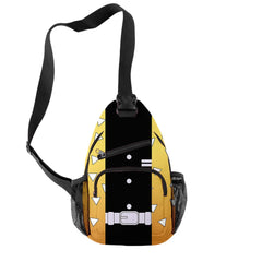 Harajuku Anime Demon Slayer Chest Bag Oxford Waterproof Sports Crossbody Bag
