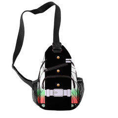 Harajuku Anime Demon Slayer Chest Bag Oxford Waterproof Sports Crossbody Bag