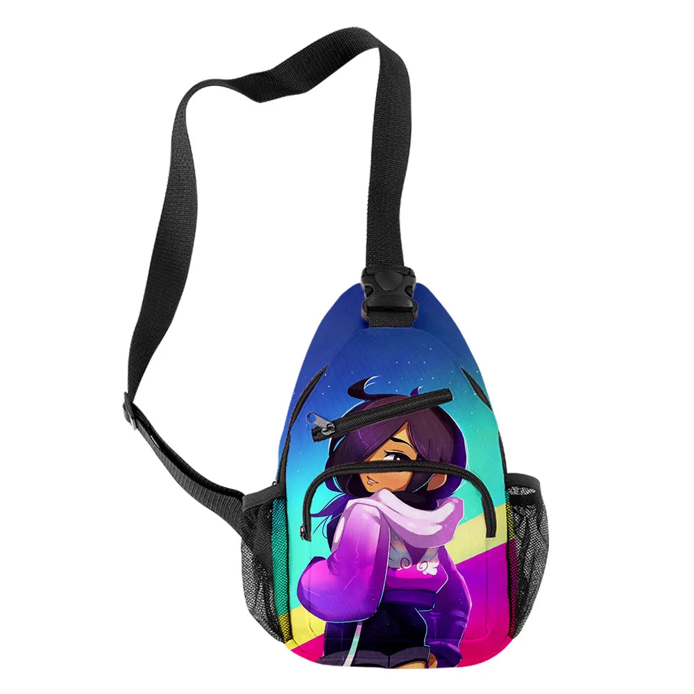 Harajuku Aphmau 3D Print Chest Bag Waterproof Crossbody Streetwear Shoulder Bag