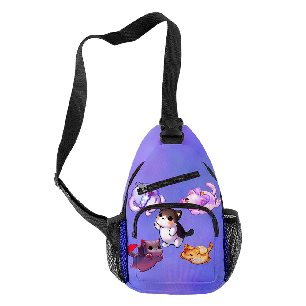 Harajuku Aphmau 3D Print Chest Bag Waterproof Crossbody Streetwear Shoulder Bag