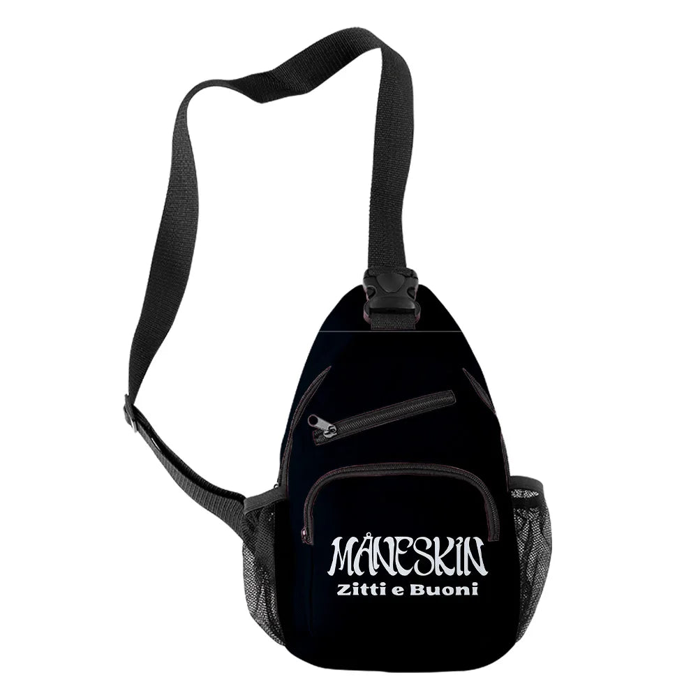 Harajuku Maneskin 3D Print Chest Bags Waterproof Shoulder Bags