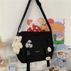 Harajuku Canvas Women Crossbody Bag Casual Handbag Shoulder Bag