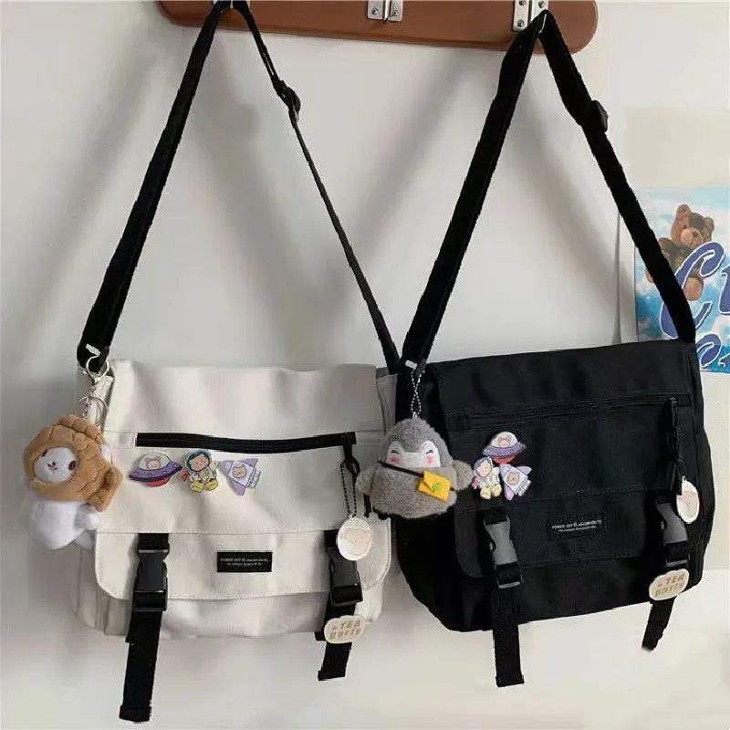 Harajuku Canvas Women Crossbody Bag Casual Handbag Shoulder Bag