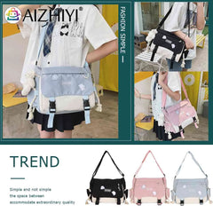 Harajuku Women Crossbody Bag Large Capacity Ladies Messenger Pouch