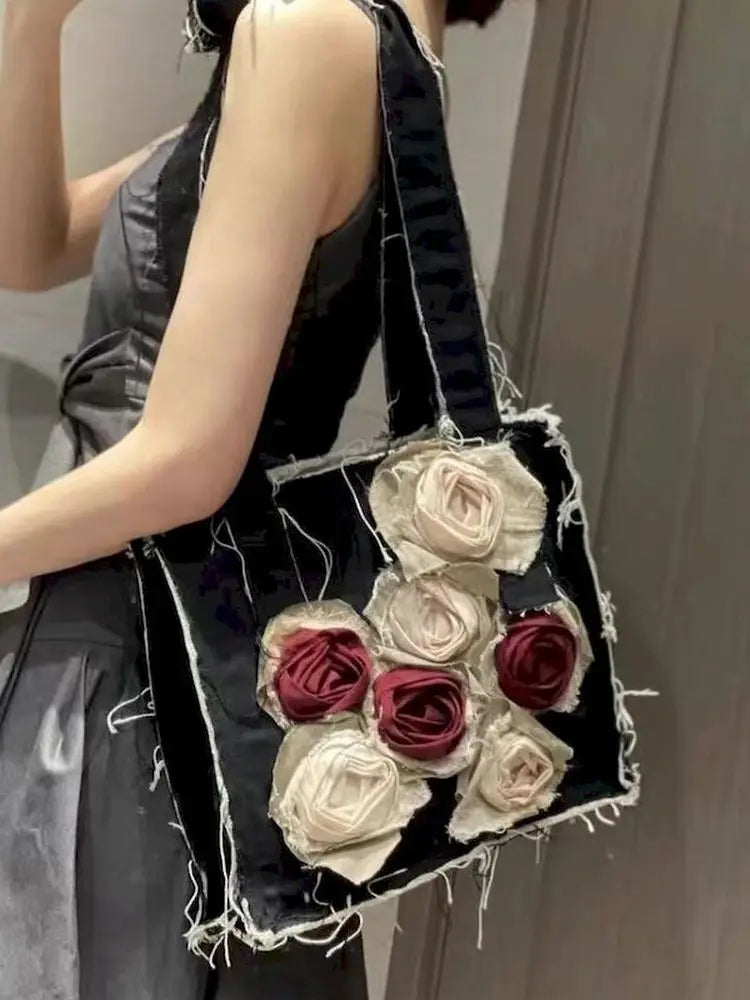 Harajuku Women's Bag Niche Rose Shoulder Bag
