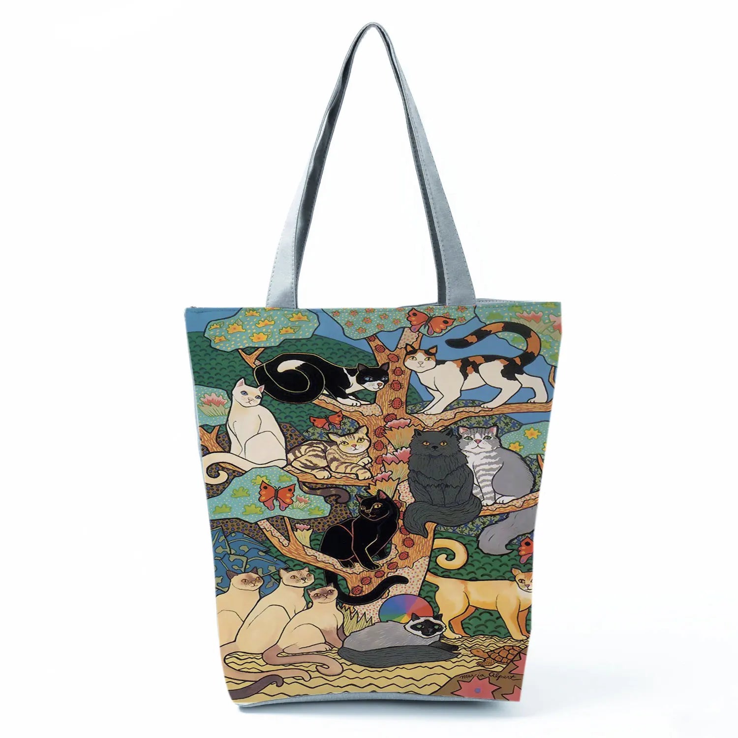 Harajuku Women's Handbag Portable Eco Shopping Bag Digital 3D Cat Printed Totes