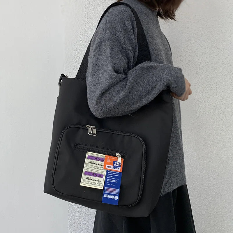 Harajuku Women's Nylon Shoulder Bag Large Capacity Totes for Ladies