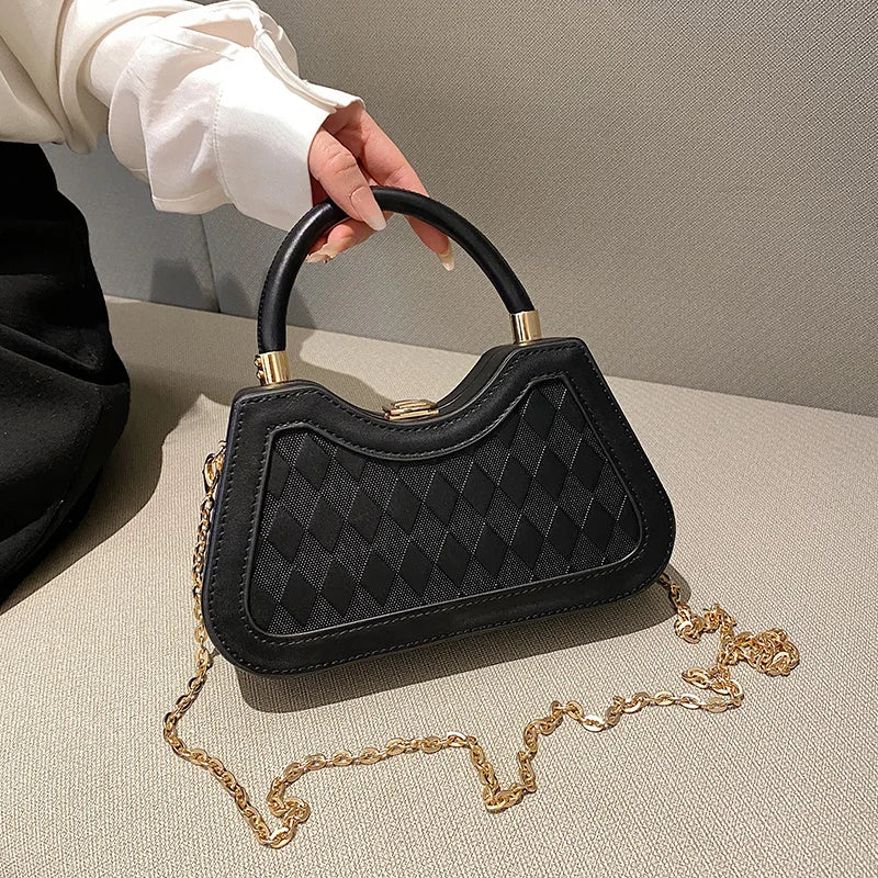 PU Leather Crossbody Bag with Short Rope Handle for Women Handbags