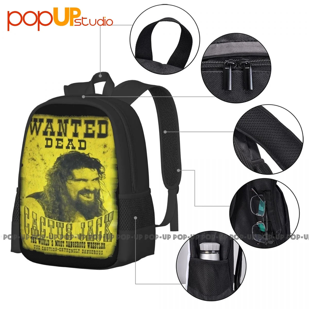 Cactus Jack Pro Wrestling Backpack Large Capacity Softback Sports Bag