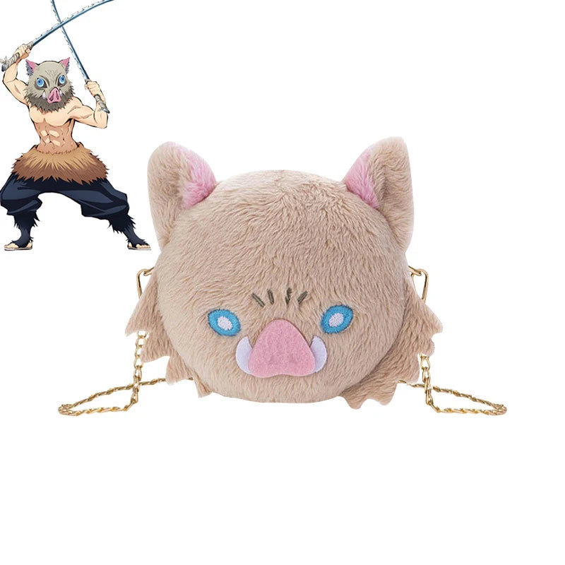 Inosuke Demon Slayer Plush Shoulder Bag Anime Cosplay Costume Gift