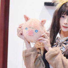 Inosuke Demon Slayer Plush Shoulder Bag Anime Cosplay Costume Gift