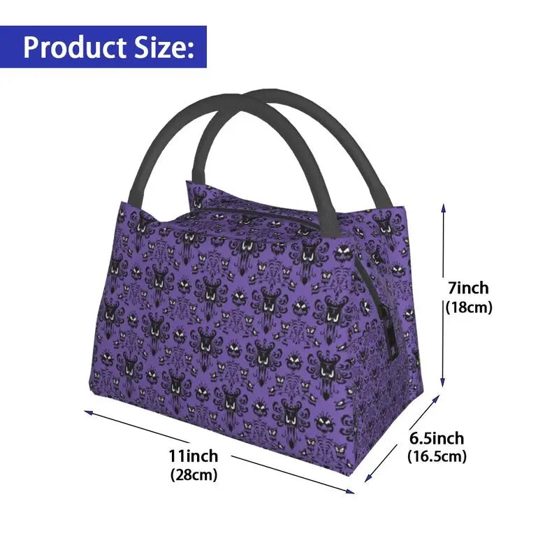 Haunted Mansion Lunch Bag Insulated Women Reusable Tote Office Outdoor Storage