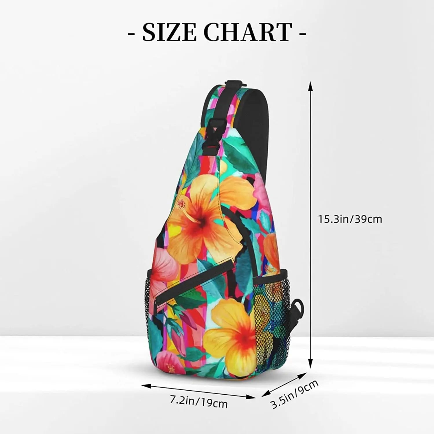 Hawaii Hawaiian Flowers Sling Bag, Multipurpose Shoulder Travel Hiking Chest