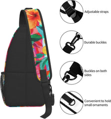 Hawaii Hawaiian Flowers Sling Bag, Multipurpose Shoulder Travel Hiking Chest