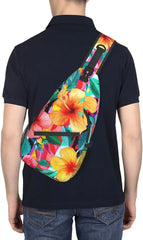 Hawaii Hawaiian Flowers Sling Bag, Multipurpose Shoulder Travel Hiking Chest