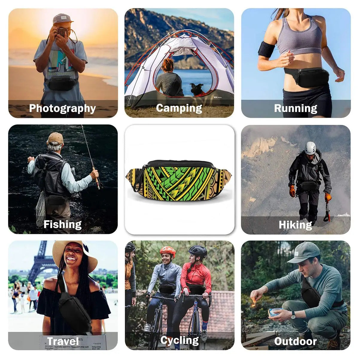 Hawaiian Tribal Waist Bags Women Fanny Pack Female Belt Bag