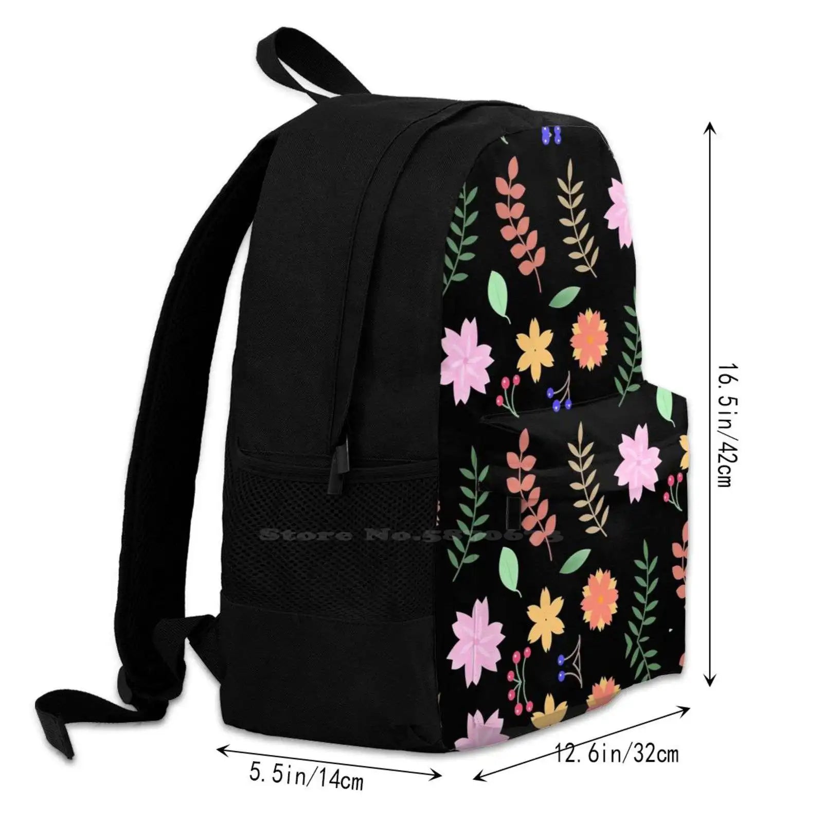 Hazel Berry Pattern School Bags For Teenage Girls Laptop Travel Bags