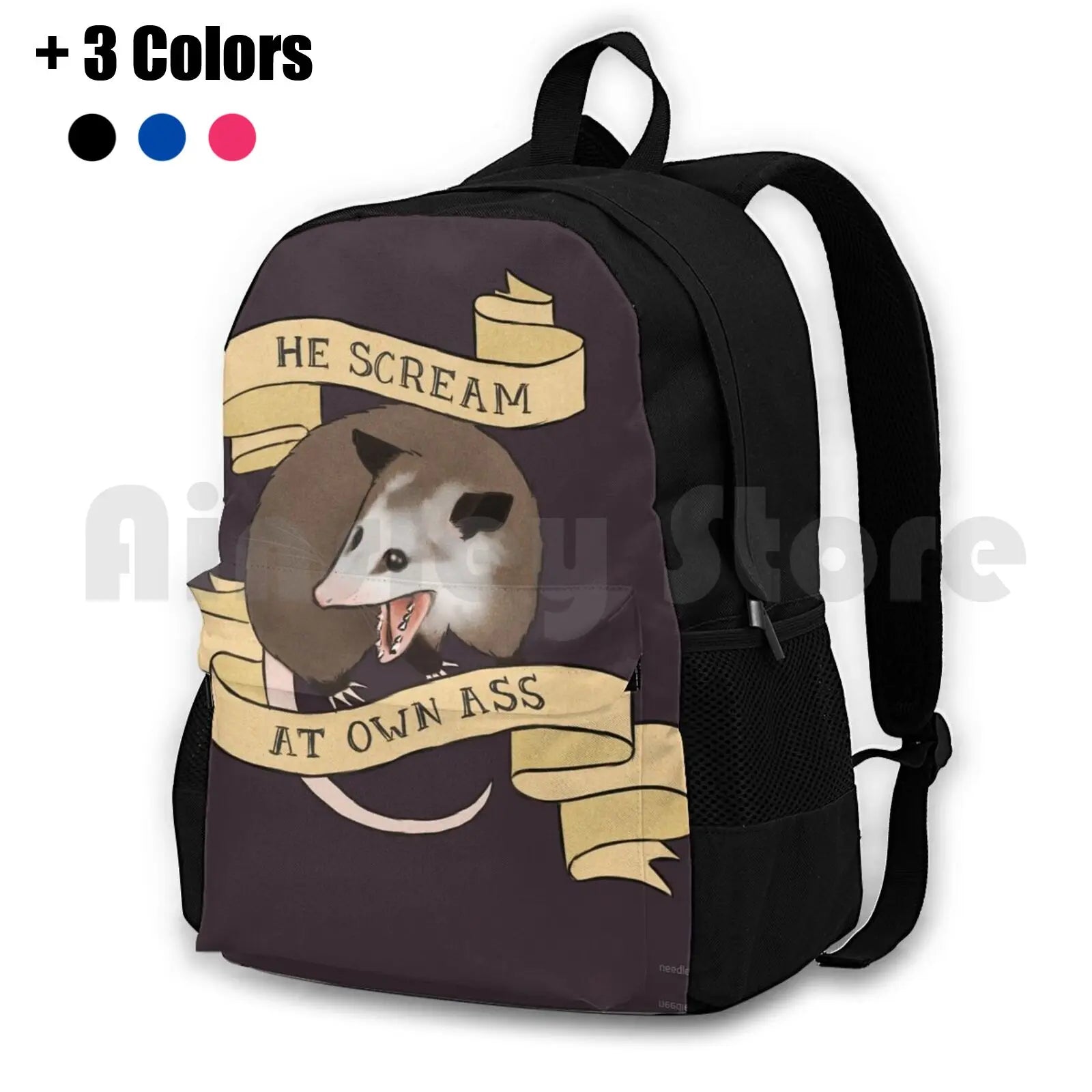 Hiking Backpack Waterproof Camping Travel Scream At Own Ass