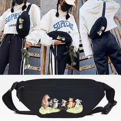 Head Print Waist Bag Men Belt Bag Chest Pack Women Casual Outdoor Sports