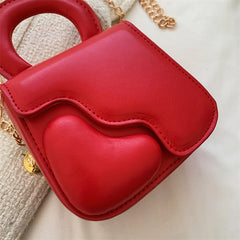 Heart Women Bag Chains Mini Shoulder Crossbody Bag Female Purse