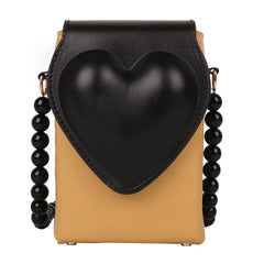 Heart Flap Shoulder Bag Ladies Leather Handbags Female Crossbody Tote