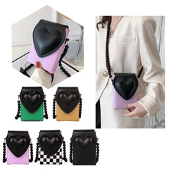 Heart Flap Shoulder Bag Ladies Leather Handbags Female Crossbody Tote