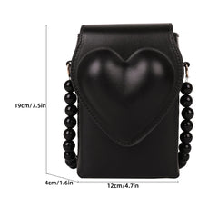 Heart Flap Shoulder Bag Ladies Leather Handbags Female Crossbody Tote
