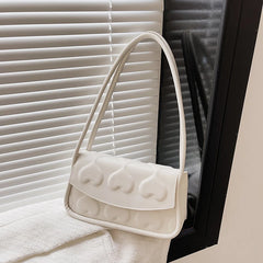 Heart Shape Printing Women's Handbag Shoulder Bag PU Leather High Underarm Bag