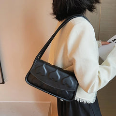 Heart Shape Printing Women's Handbag Shoulder Bag PU Leather High Underarm Bag
