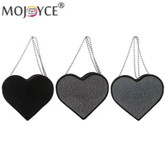 Heart Shaped Rhinestone Bag Shoulder Handbag for Women