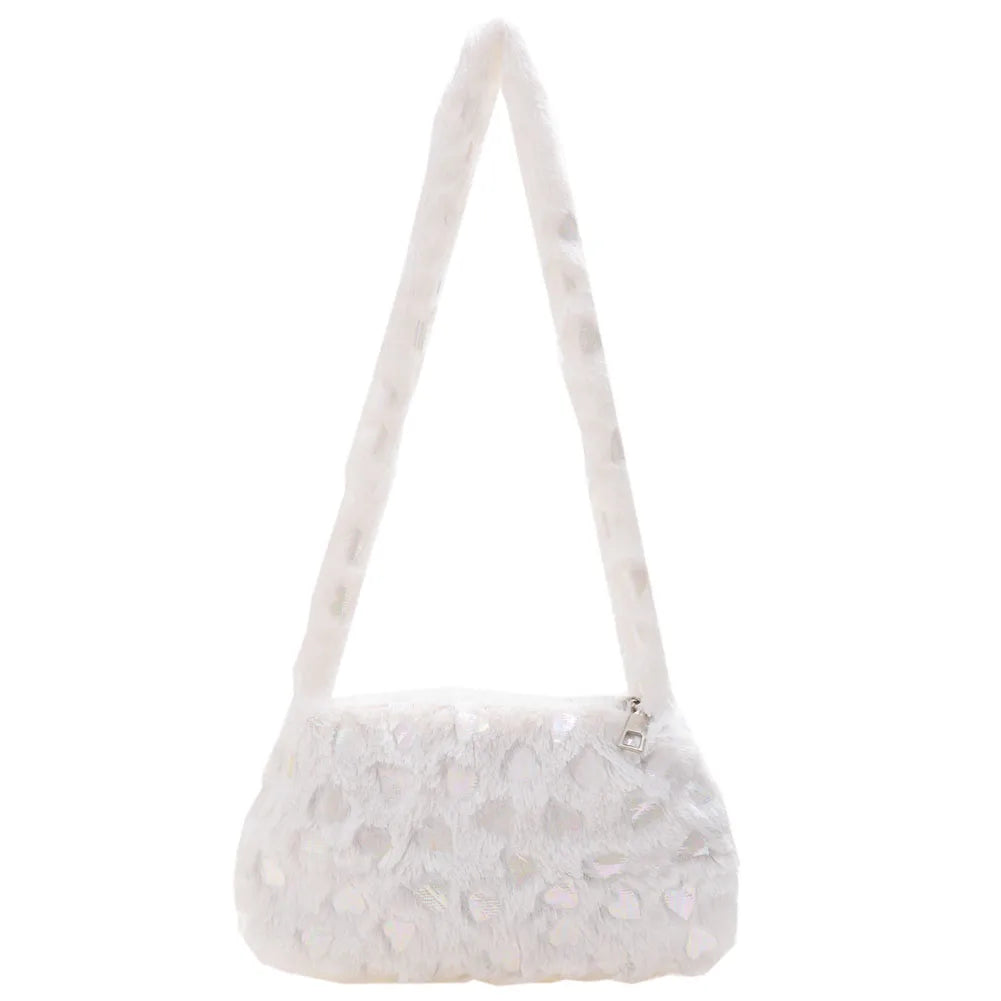 Heart Star Pattern Handbag for Women Autumn Winter Mini Square Armpit Bag